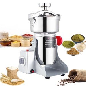 BI-DTOOL Electric Grain Mill Grinder 800g High-speed 36000r/min Grain Spice Herb Grinder 2000W Dry Grinder Machine 304 Stainless Steel Superfine Powder Grinder for Kitchen Home and Commercial