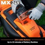 LawnMaster 20VMWGT 24V Max 13-inch Lawn Mower and Grass Trimmer 10-inch Combo with 2x4.0Ah Batteries and Charger