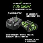 EGO ST6151LB 15-Inch 56-Volt Lithium-ion Cordless POWERLOAD™ String Trimmer with Aluminum Telescopic Shaft & 615 CFM Blower Combo Kit with 2.5Ah Battery and Charger Included