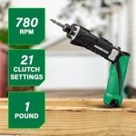 Metabo HPT Cordless Screwdriver Set, 3.6V, Precision Screwdriver Set with Case, 2 Lithium-Ion Batteries, Charger and Bit, 21 Clutch, Electric Screwdriver with LED light, Torque Screwdriver, DB3DL2