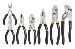 HURRICANE 7 Pieces Pliers Set, 8 inch Groove Joint Pliers, 8 inch Slip Joint, 7 inch Linesman, 6 inch Slip Joint, 6 inch Diagonal, 6 inch Long Nose, Mini Long Nose, for DIY & Home Use