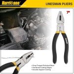 HURRICANE 7 Pieces Pliers Set, 8 inch Groove Joint Pliers, 8 inch Slip Joint, 7 inch Linesman, 6 inch Slip Joint, 6 inch Diagonal, 6 inch Long Nose, Mini Long Nose, for DIY & Home Use