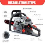 Gas Chainsaws 20 Inch 62CC Gas Powered Chainsaw 3.4HP 2 Stroke Engine Gas Power Chain Saw for Cutting Wood Outdoor Garden Farm Home