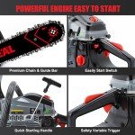 Gas Chainsaws 20 Inch 62CC Gas Powered Chainsaw 3.4HP 2 Stroke Engine Gas Power Chain Saw for Cutting Wood Outdoor Garden Farm Home