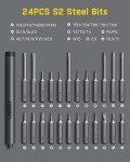 Fanttik E1 Pro 3.7V Mini Electric Screwdriver, Precision Screwdriver Set with 24 Magnetic Bits, Max. 3 N.m, Magnetic Storage, 5/32''Hex, Repair Tool Set for Phone Camera Laptop Watch