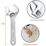 Mr. Pen - Small Wrench, Adjustable, 6 Inches, Hex-Shaped Jaw Opens To 3/4 Inch, Made From Heat Treated Carbon Steel