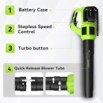 STEELITE Leaf Blower 21V, Electric Leaf Blower Cordless with 4.0Ah Battery and Charger, Powerful Battery Blower for Lawn Care, Patio Cleaning and Dust