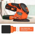 Yunirvana 20V 1.3Ah Cordless Sander, Detail Sanders, 20Pcs Sandpapers,12000 RPM Sanders with Dust Collection System for Tight Spaces Sanding in Home Decoration, Battery and Charger Included