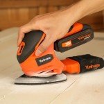 Yunirvana 20V 1.3Ah Cordless Sander, Detail Sanders, 20Pcs Sandpapers,12000 RPM Sanders with Dust Collection System for Tight Spaces Sanding in Home Decoration, Battery and Charger Included