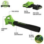 Greenworks 48V (2x24V) Electric Lawn Mower Combo Kit: 20"Steel Deck Push Mower, 12" String Trimmer, 320 CFM Blower, 3 Batteries & 2 Chargers, 3-Year Warranty.