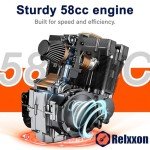 Relxxon 58cc 20-Inch Gas Chainsaw – 2-Cycle Engine, Low Kickback, Automatic Oiler, Anti-Vibration for Tree Felling, Firewood Cutting & Heavy-Duty Use (RZ351 PRO)