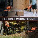 Leaf Blower, 21V Cordless Electric Blower with 2 2.0Ah Batteries and 1 Hour Fast Charger, Lightweight Leaf Blower for Patio Cleaning, Lawn Care, Blowing Fallen Leaves and Dust, etc.