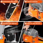 Relxxon 58cc 20-Inch Gas Chainsaw – 2-Cycle Engine, Low Kickback, Automatic Oiler, Anti-Vibration for Tree Felling, Firewood Cutting & Heavy-Duty Use (RZ351 PRO)