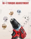 AVID POWER 20V Power Drill Set, Cordless Drill Set with Battery and Charger, 2 Variable Speed, 3/8-Inch Keyless Chuck, 19 Position and 22pcs Bits