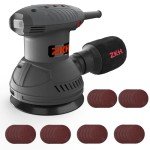 ZKH Random Orbital Sander, 6 Speeds 2.5A sander tool, 7000-14000 RPM, 5-inch Electric Sander Kit with 30pcs Sandpapers, Dust Collector, Ideal Power Palm Sander for Woodworking