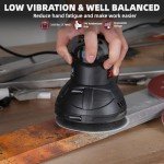 ZKH Random Orbital Sander, 6 Speeds 2.5A sander tool, 7000-14000 RPM, 5-inch Electric Sander Kit with 30pcs Sandpapers, Dust Collector, Ideal Power Palm Sander for Woodworking