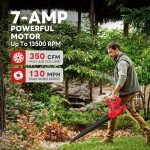 ALLOYMAN Electric Leaf Blower,7AMP Lawn Blower,350CFM Mini Leaf Blower Lightweight & Portable for Lawn Care/Snow Blowing