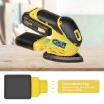 Inequalit 20V 1.3Ah Cordless Detail Sander, Electric Sander with 12000 RPM, Including 20Pcs Sandpapers and Dust Collection System for Precise Sanding in Tight Spaces, Battery and Charger Bundled