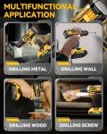 Cordless Drill, 2x 2.0Ah Batteries Power Drill, 3/8 Inch Chuck 370 In-lbs Electric Drill, 25+1 Torque Cordless Drill with Battery and Charger, 2 Speed LED Light 27 Accessories Combi Drill