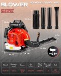 Getell Professional Gas Powered Backpack Leaf Blower – 2-Stroke High-Performance 63CC/665 CFM Blower System with Comfort Design for Complete Property Maintenance (GB656 PRO)