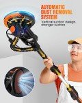 MYTOL Electric Drywall Sander with Vacuum Dust Collection, Variable Speed, LED Light, Foldable Handle, Sanding Discs & Grids