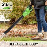Leaf Blower Cordless, 20V Electric Blowers with 4000mAh Battery and Charger, 2 Speed Modes Lightweight Battery Powered Leaf Blowers for Lawn Care, Patio, Blowing Leaves,Grass