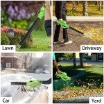Leaf Blower Cordless, 20V Electric Blowers with 4000mAh Battery and Charger, 2 Speed Modes Lightweight Battery Powered Leaf Blowers for Lawn Care, Patio, Blowing Leaves,Grass