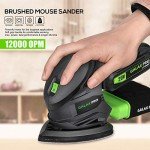 GALAX PRO Cordless Detail Sander 20V, 20Pcs Sandpapers,12000 RPM Sanders with Dust Collection System for Tight Spaces Sanding in Home Decoration, Battery and Charger Included