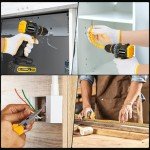 Compact Brushless Power Drill Set,60N.m Cordless Drill Tool Box with 2 Battery & 3/8”Keyless Metal Self-locking Chuck,138Pcs Men Handheld Tool Drill Set,Taladro Inalámbrico for Home Repair Set Drill