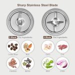 Secura Coffee Grinder Electric, Spice Grinder, Dual Glass Bowls for Wet & Dry Grinding