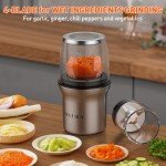 Secura Coffee Grinder Electric, Spice Grinder, Dual Glass Bowls for Wet & Dry Grinding
