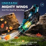 Leaf Blower Cordless - 580CFM/160MPH & 3 Speed Levels Electric Leaf Blower with 2 x 4.0Ah Battery and Charger, Extension Tube Blower for Lawn Care, Yard, Garage, Blowing Leaves, Dust or Snow, Blue