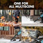 Leaf Blower Cordless - 580CFM/160MPH & 3 Speed Levels Electric Leaf Blower with 2 x 4.0Ah Battery and Charger, Extension Tube Blower for Lawn Care, Yard, Garage, Blowing Leaves, Dust or Snow, Blue
