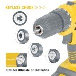 Jar-Owl 21V Cordless Drill, 350 in-lb Torque, 0-1350RMP Variable Speed, 10MM 3/8'' Keyless Chuck, 18+1 Clutch, 1.5Ah Li-Ion Battery & Charger for Home Tool Kit - Yellow