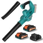 Leaf Blower, Electric Leaf Blower Cordless with 2 Batteries and Charger, 2 Speed Mode, Lightweight Cordless Leaf Blowers for Lawn Care, Yard, Sidewalk, Blowing Leaves, Non-Slip Hand Blower