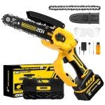 Cordless Mini Chainsaw, Brushless Chainsaw With Automatic Chain Tensioning Device & Auto Oiler,Portable Power Chainsaw for Logging | Tree Trimming (Battery Included)