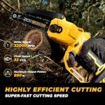 Cordless Mini Chainsaw, Brushless Chainsaw With Automatic Chain Tensioning Device & Auto Oiler,Portable Power Chainsaw for Logging | Tree Trimming (Battery Included)