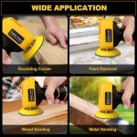 16.8V Cordless Electric Sander with 36PCS Sandpapers, 3500 RPM, 3.0Ah Battery, Lightweight & Compact Design for Wood, Metal, Paint Removal, and DIY Projects