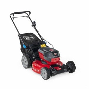 Toro Recycler 21 Inch Deck 60 Volt Max Durable Steel Foldable Lockable Self Propel Lawn Mower Tool Only with 3 Phase Brushless Motor, Black/Red