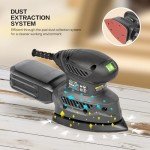 GALAX PRO Detail Sander, 1.1A Powerful Motor, 13000 OPM Compact Electric Sander with 20Pcs Sandpapers and Dust box, Soft Grip Handle for Comfortable Woodworking