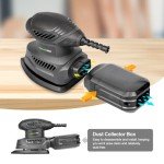GALAX PRO Detail Sander, 1.1A Powerful Motor, 13000 OPM Compact Electric Sander with 20Pcs Sandpapers and Dust box, Soft Grip Handle for Comfortable Woodworking