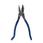 Klein Tools D213-9ST High-Leverage Ironworker's Pliers, Made in USA, Twist and Cut Soft Annealed Tie Wire, Hook Bend Handle, Spring Loaded, Heavy-Duty Jaws