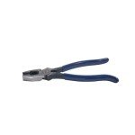 Klein Tools D213-9ST High-Leverage Ironworker's Pliers, Made in USA, Twist and Cut Soft Annealed Tie Wire, Hook Bend Handle, Spring Loaded, Heavy-Duty Jaws