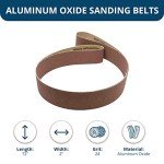 Benchmark Abrasives 2 x 72 Inch Sanding Belts with Aluminum Oxide Grains Sand Paper for Metal Grinding, Sanding, Knife Polishing Blending - Belt Sander Paper Belt for Woodworking (10 Pack), 24 Grit