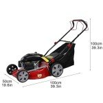 Self Propelled Gas Lawn Mower, 141cc Gas Engine Lawn Mower with 20 Inches Blade, Walk-Behind Lawn Mower, Cordless Lawn Mower Push Lawn Mower with 50L Grass Tank, Big Wheels, USA Fast Arrival