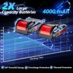 21V Cordless Drill with 2-Battery and Charger, Electric drill Set, Power Drill Cordless with 3/8 Inch Keyless Chuck, 25+ 3 Clutch,Work Light, Max torque 45Nm, 2-Variable Speed