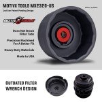 Motivx Tools Oil Filter Wrench for Toyota Camry, Tundra, Tacoma, 4Runner, RAV4 and More - 64mm 14 Flute Precision CNC Machined Aluminum Oil Filter Removal Tool