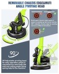 MYTOL Drywall Sander, 7.2A Electric Drywall Sander with Vacuum Dust Collection, 6 Variable Speed 900-1800RPM, LED Light, Foldable & Extendable Handle, 9 Pcs Sandpaper&3 Pcs Grid Sandpaper, Full Green