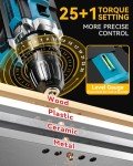 Drill, Cordless Drill with Dual 2.0Ah Battery, Electric Drills 3/8 Inch Chuck 370 In-lbs, 25+1 Torque Power Scewdriver Set with Battery and Charger, 2 Speed LED Light 27 Accessories