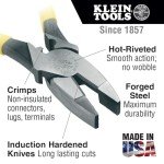Klein Tools D213-9NE-CR Lineman's Crimping Pliers, Made in USA, Streamlined High-Leverage Design Made of Induction Hardened Steel, 9-Inch